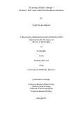 Cover page: Insuring climate change? Science, fear, and value in reinsurance markets