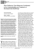 Cover page: Have disfluency-type measures contributed to the understanding and treatment of developmental stuttering?