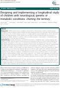Cover page: Designing and implementing a longitudinal study of children with neurological, genetic or metabolic conditions: Charting the Territory