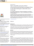 Cover page: Harms, benefits and costs of fecal immunochemical testing versus guaiac fecal occult blood testing for colorectal cancer screening