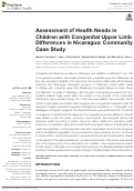 Cover page: Assessment of Health Needs in Children with Congenital Upper Limb Differences in Nicaragua: Community Case Study