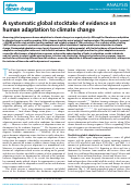 Cover page: A systematic global stocktake of evidence on human adaptation to climate change
