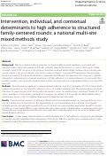 Cover page: Intervention, individual, and contextual determinants to high adherence to structured family-centered rounds: a national multi-site mixed methods study