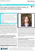 Cover page: From plant immunity to food security: an interview with Ksenia Krasileva