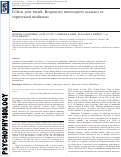 Cover page: Respiratory interoceptive accuracy in meditators