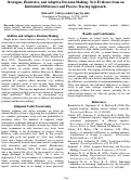 Cover page: Strategies, Heuristics, and Adaptive Decision Making: New Evidence from an Individual Differences and Process Tracing Approach