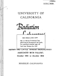 Cover page: HUMAN AND CATTLE THYROID RADIOACTIVITY ASSOCIATED WITH FALLOUT: OCTOBER 1955 TO OCTOBER 1956