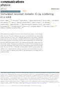 Cover page: Stimulated resonant inelastic X-ray scattering in a solid