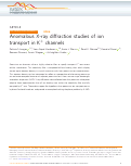 Cover page: Anomalous X-ray diffraction studies of ion transport in K+ channels