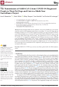 Cover page: The Transmission of SARS-CoV-2 from COVID-19-Diagnosed People to Their Pet Dogs and Cats in a Multi-Year Surveillance Project.