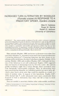 Cover page: Increased Turn Alternation by Woodlice (      <em>Porcellio scaber</em>      ) in Response to a Predatory Spider,       <em>Dysdera crocata</em>