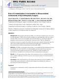 Cover page: Risk of Contamination in Assembled vs Disassembled Instruments in Hip Arthroplasty Surgery