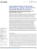 Cover page: Homo-oligomerization of the human adenosine A2A receptor is driven by the intrinsically disordered C-terminus.