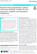 Cover page: Bacterial microcompartments: catalysis-enhancing metabolic modules for next generation metabolic and biomedical engineering