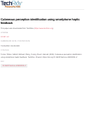 Cover page: Cutaneous perception identification using smartphone haptic feedback