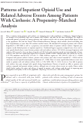 Cover page: Patterns of Inpatient Opioid Use and Related Adverse Events Among Patients With Cirrhosis: A Propensity‐Matched Analysis