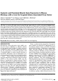 Cover page: Systemic and Persistent Muscle Gene Expression in Rhesus Monkeys with a Liver De-Targeted Adeno-Associated Virus Vector