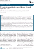 Cover page: Phenotypic plasticity in normal breast derived epithelial cells