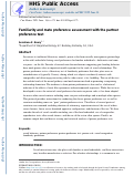 Cover page: Familiarity and Mate Preference Assessment with the Partner Preference Test