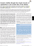 Cover page: Genomic stability through time despite decades of exploitation in cod on both sides of the Atlantic.