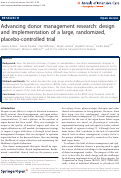 Cover page: Advancing donor management research: design and implementation of a large, randomized, placebo-controlled trial