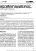 Cover page: Contemporary management of temporomandibular joint fractures in dogs and cats: review and expert insights on diagnostic imaging, treatment strategies, and long-term outcomes.