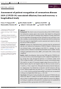 Cover page: Assessment of patient recognition of coronavirus disease 2019 (COVID-19)-associated olfactory loss and recovery: a longitudinal study.