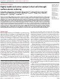Cover page: Highly stable and active catalyst in fuel cells through surface atomic ordering.