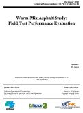 Cover page: Warm-Mix Asphalt Study: Field Test Performance Evaluation
