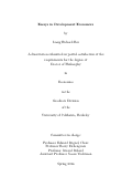 Cover page: Essays in Development Economics