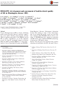 Cover page: HDQLIFE: development and assessment of health-related quality of life in Huntington disease (HD)