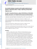 Cover page: Association between anaemia and hospital readmissions in patients undergoing major surgery requiring postoperative intensive care.