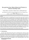 Cover page: Recognizing Gaze-Motor Behavioral Patterns in Manual Grinding Tasks