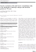 Cover page: Invasive carcinomas of the male breast: a morphologic study of the distribution of histologic subtypes and metastatic patterns in 778 cases