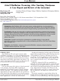 Cover page: Atrial Fibrillation Occurring After Smoking Marijuana: A Case Report and Review of the Literature