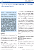 Cover page: A Comparison of Computational Models for Eukaryotic Cell Shape and Motility