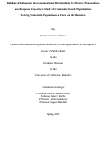 Cover page: Building &amp; Enhancing Interorganizational Relationships for Disaster Preparedness and Response Capacity: a Study of Community-based Organizations Serving Vulnerable Populations: a Focus on the Homeless