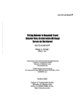 Cover page: Putting Behavior in Household Travel Behavior Data: An Interactive GIS-Based Survey via the Internet