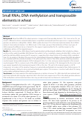 Cover page: Small RNAs, DNA methylation and transposable elements in wheat