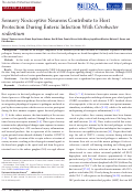 Cover page: Sensory Nociceptive Neurons Contribute to Host Protection During Enteric Infection With Citrobacter rodentium.