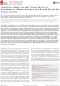 Cover page: Critical Role of Alpha-Toxin and Protective Effects of Its Neutralization by a Human Antibody in Acute Bacterial Skin and Skin Structure Infections