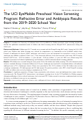 Cover page: The UCI EyeMobile Preschool Vision Screening Program: Refractive Error and Amblyopia Results from the 2019–2020 School Year