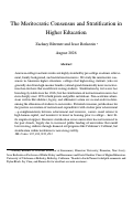 Cover page of The Meritocratic Consensus and Stratification in Higher Education