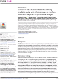 Cover page: COVID-19 vaccination readiness among multiple racial and ethnic groups in the San Francisco Bay Area: A qualitative analysis