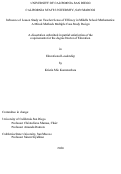 Cover page: Influence of Lesson Study on Teacher Sense of Efficacy in Middle School Mathematics: A Mixed Methods Multiple Case Study Design