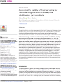 Cover page: Assessing the validity of fecal sampling for characterizing variation in threespine sticklebacks gut microbiota.