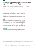 Cover page: Excessive daytime sleepiness and topographic expansion of Lewy pathology.