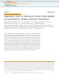 Cover page: Regulatory sites for splicing in human basal ganglia are enriched for disease-relevant information