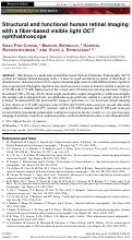Cover page: Structural and functional human retinal imaging with a fiber-based visible light OCT ophthalmoscope.