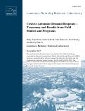 Cover page: Costs to Automate Demand Response - Taxonomy and Results from Field Studies and Programs: